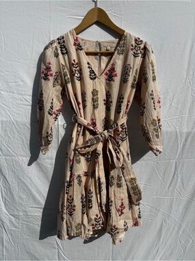 Pink Chicken 100% cotton Halsey Dress dainty flowers
